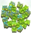 25 12mm Green AB Butterfly Beads